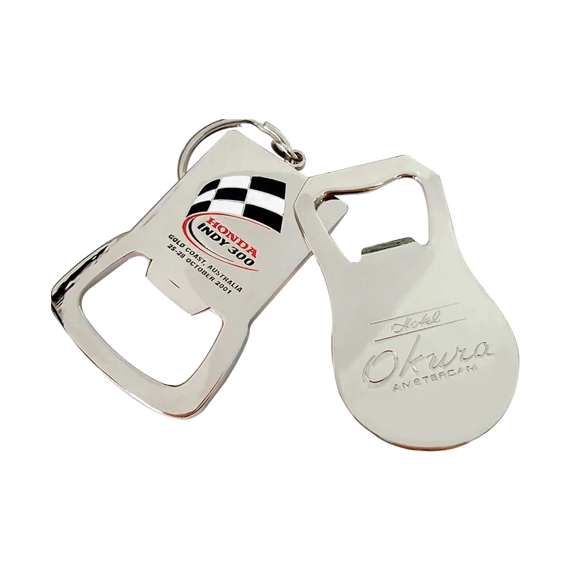 Best Price Custom Blank Modern Shaped Metal Keychain Keyring Bottle Opener