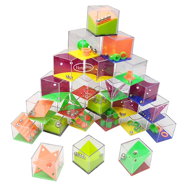 
Intelligent 24pcs designs plastic 3d magic maze cube puzzle with steel ball 