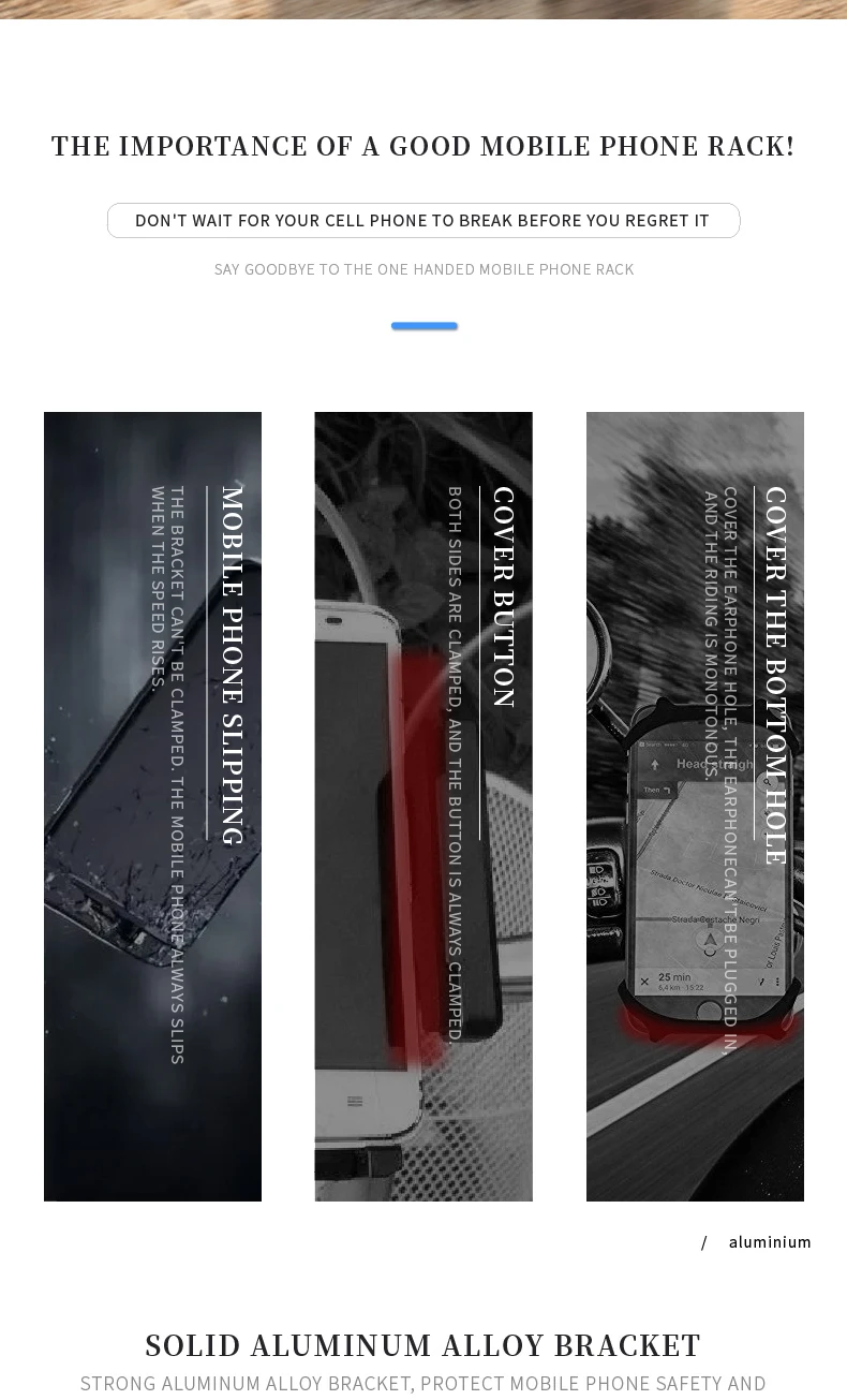 Auto-locking Bike Phone Mount Holder Motorcycle Phone Mount for Handlebar Accessories 360 degree rotation