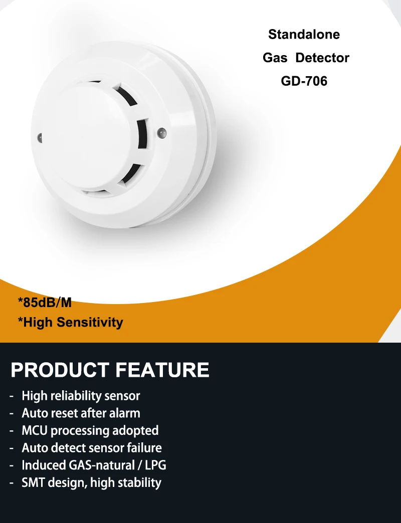 Network Wired Gas Leakage Detector Home Gas Leak Detectors Fire Alarm System