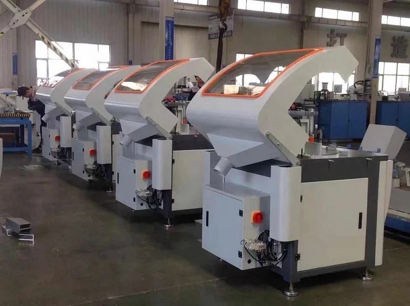 Single head cutting saw for aluminum and PVC window making