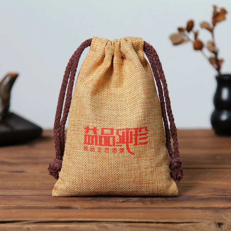 factory directly manufacture small drawstring organic hemp burlap linen gift bag for jewelry watch gifts