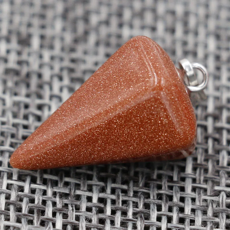 Women Necklaces Stone Pendant gemstone necklace jewelry Crystal Reiki Hexagonal Cone Pendulum necklaces for women 21Colors