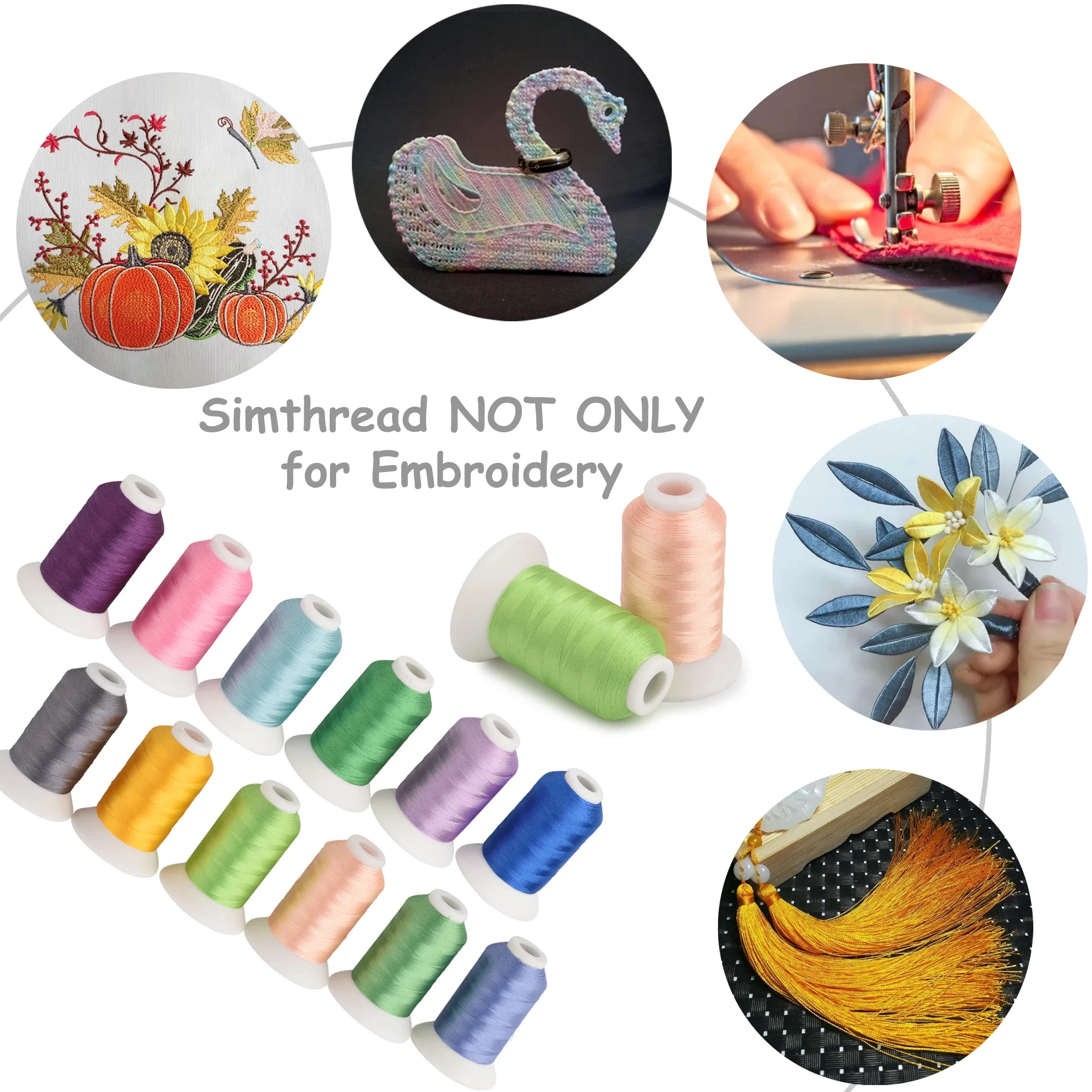 Embroidery Thread 63 Brother Colors 500 Meters Plastic Storage Case Nylon Thread Sewing