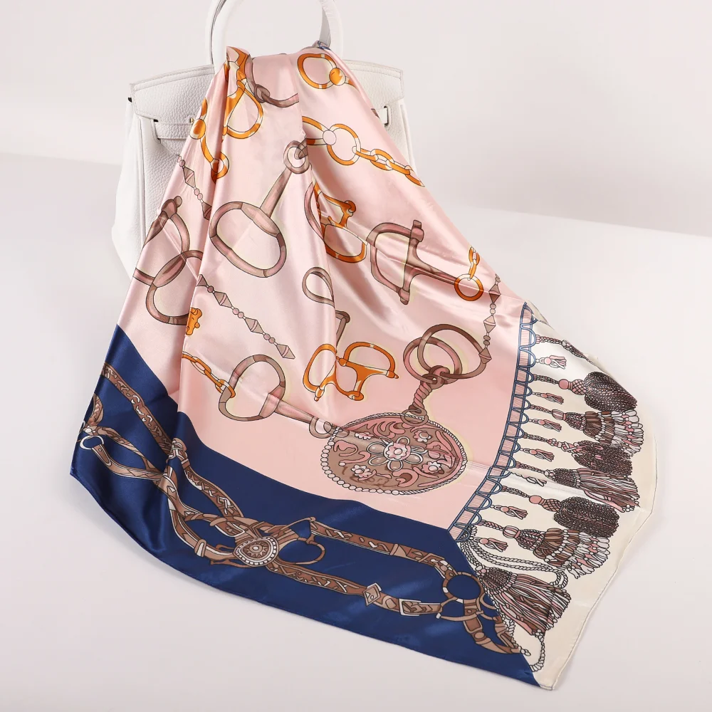 foulard en soie scarves square hijab seda scarfs Summer ladies designer silk satin wholesale stylish for women