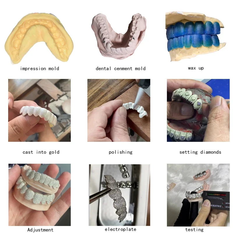 Custom Moissanite Opel Grillz 925 Sterling Silver Iced Out Color Teeth Grillz for Men Women HipHop Jewelry