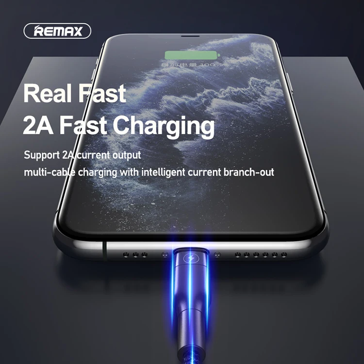  Remax Free sample RC-070th 1.2M 3 in 1 braided data cable for mobile
