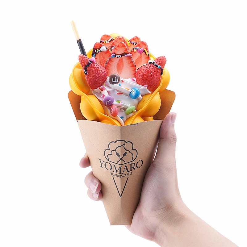 Custom Logo Biodegradable Takeaway Waffle Packaging Box Food Container White Kraft Bakery Paper Boxes