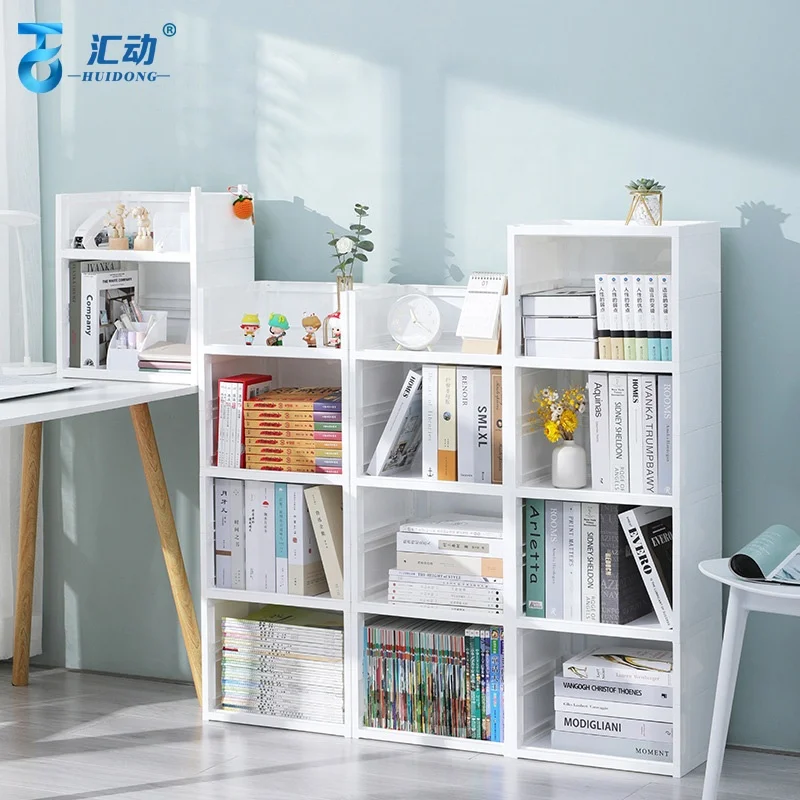 plastic book stackable organizer rack Children picture book  bookcases snacks household sundries cosmetics storage boxes cabinet
