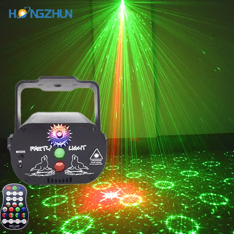 Миниатюрный RGB диско-светильник с USB-зарядкой светодиодный лазерный сценический проектор голосовым управлением красный синий зеленый цвета лампа для диджея свадьбы дня