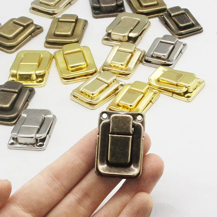 Retro Decorative Gold DIY Leather Bag Locking Hasp Accessories Toggle Catch Lock for Suitcase Toolbox Trunk Latch Clasp