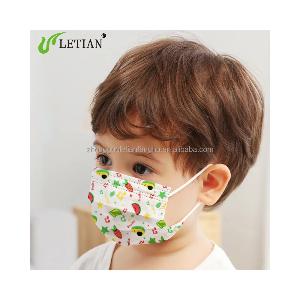 Letian 3ply одноразовая маска для лица с принтом для детей защитная маска для лица 50 шт. одноразовые детские маски для лица