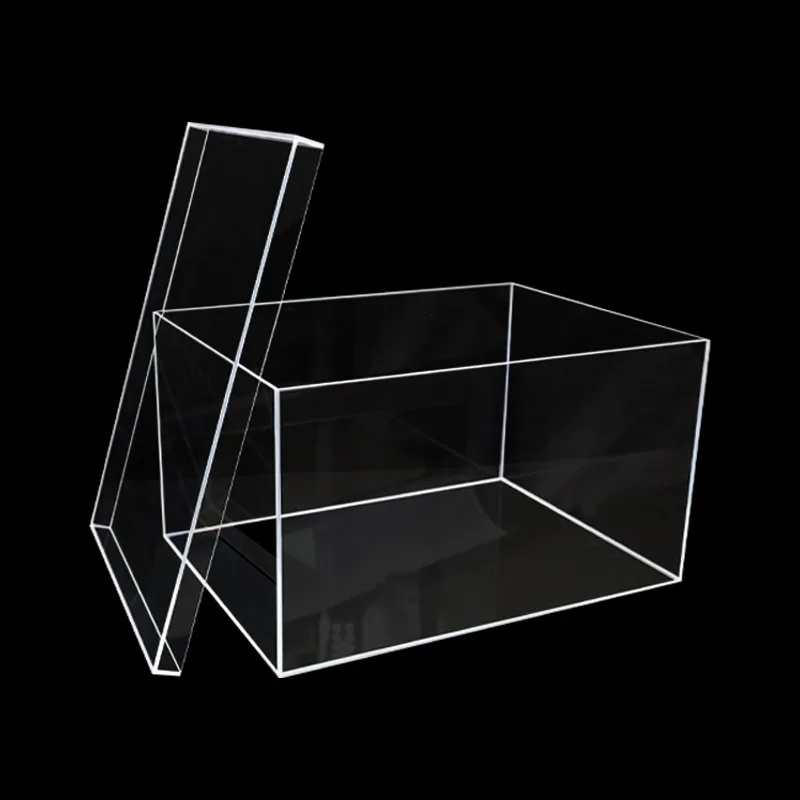 Custom Transparent Clear Storage Anti Dripping Water PMMA High-end Rectangle Acrylic Wish Gift Box transparent gift boxes