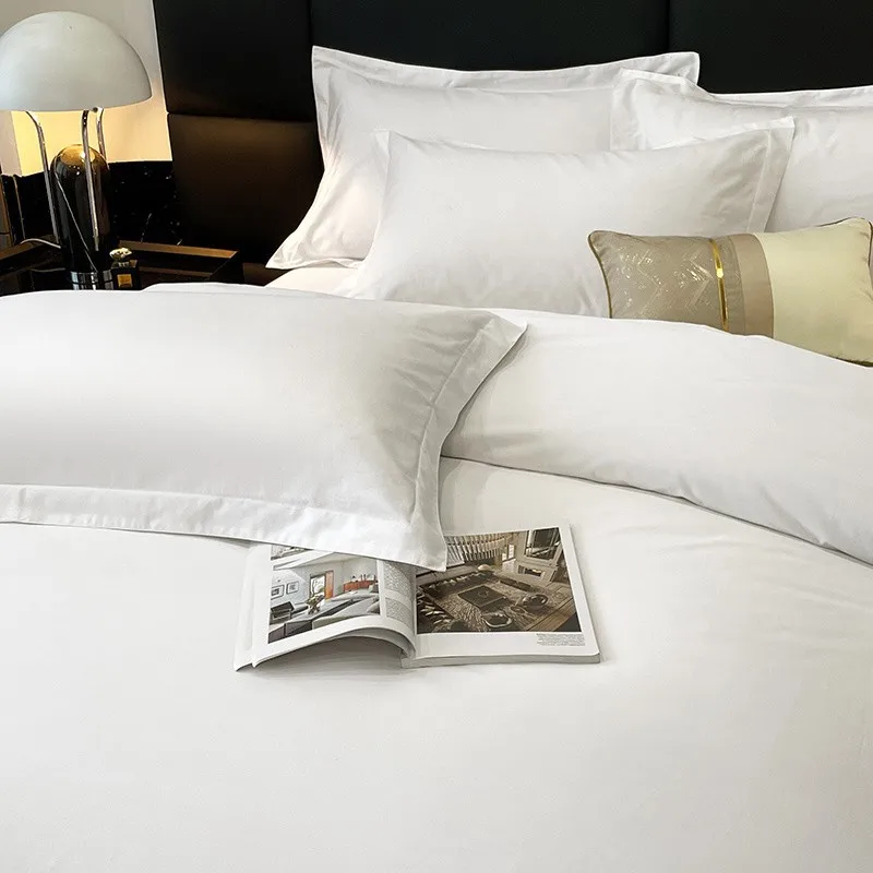wholesale white deluxe four seasons cotton hotel quality bed linen queen king sheets for sale