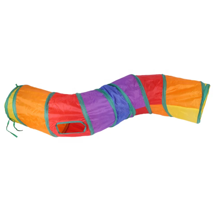 Road Cat Toys Pet Cat Tunnel 1-Way S Shape Foldable Bending Playing Tube Collapsible Toy Tunnel for Cats Dogs