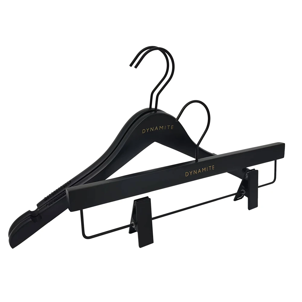 Win Win Wooden Factory Sale Custom Luxury Brand Coat Clothes Hanger With Logo Hanger Set Hanger For Clothing Store