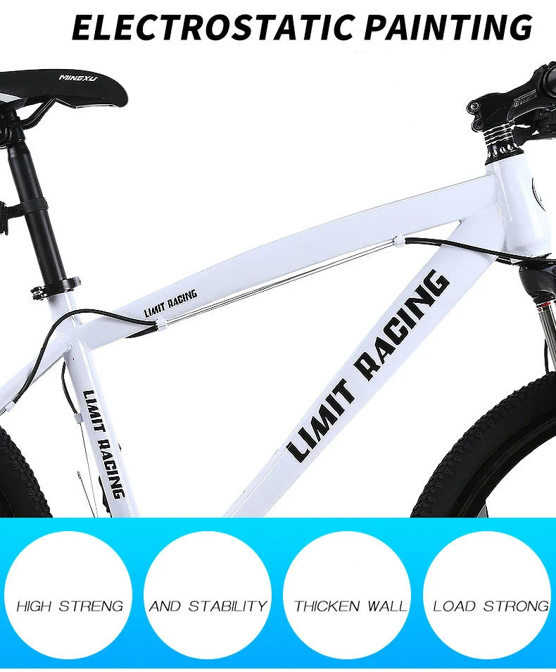 Wholesale 21/24/27-speed Racing Bike Carbon Steel Frame Shock Absorption Mountain Bike 26 Inch Bicycle For Adults