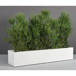 Large Outdoor Rectangular Fiberglass concrete Trough Flower planter pots
