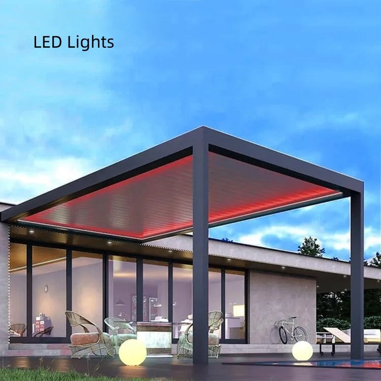 Luxury Modern Outdoor Pergola Aluminium Waterproof Louver Roof Metal Garden Pergola