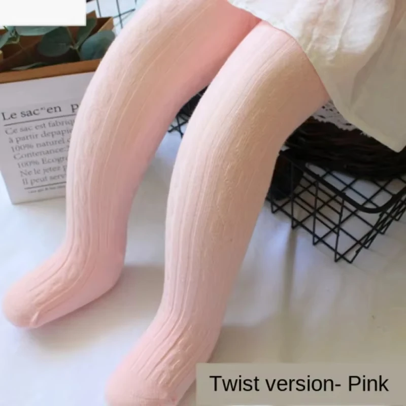 2025 Knitted Twist Cute Cable Knit Cotton Bottom Toddler Kid Girl Ribbed Stockings Baby Pantyhose For Girls