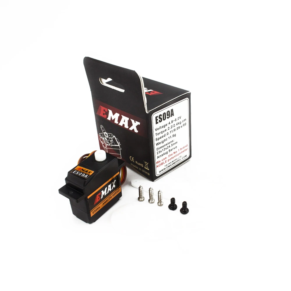 
Factory Price Emax ES09A Dual-Bearing 450 Size 2.4kg / 0.9sec RC Helicopter Swash Servo 