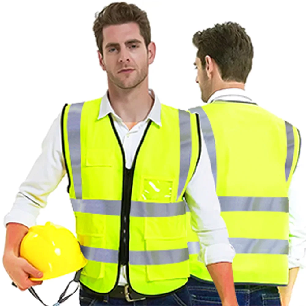 High Visibility suit Reflective Vest construction Work Clothes Motorcycle jacket Reflective Safety Clothing waistcoat with logo