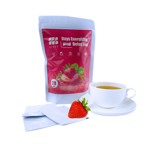 Private label flat tummy slimming weight loss detox tea strawberry flavor teatox for losing weight in a healthy way