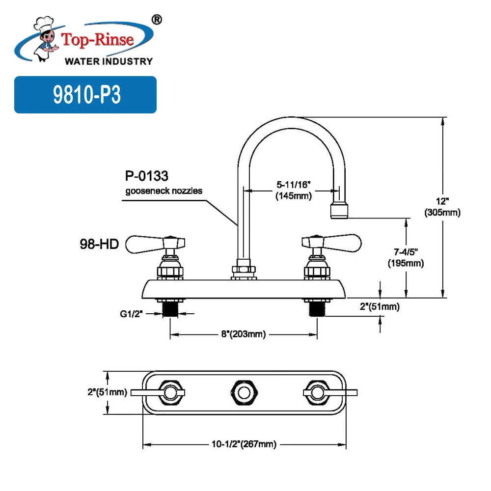9810-P3 New Kitchen Design Elegant Hand Custom Basin Kitchen Faucet Mixer Commercial Kitchen Faucet Taps