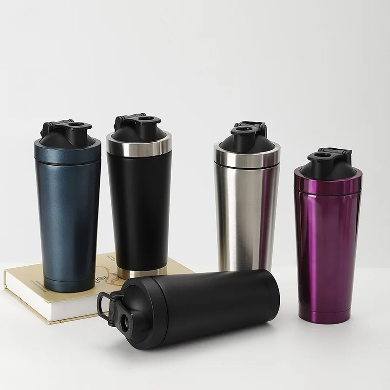 Premium Stainless Steel Shaker Double Wall Vacuum Insulated Protein Shaker Bottle with Mixer Ball for Gym