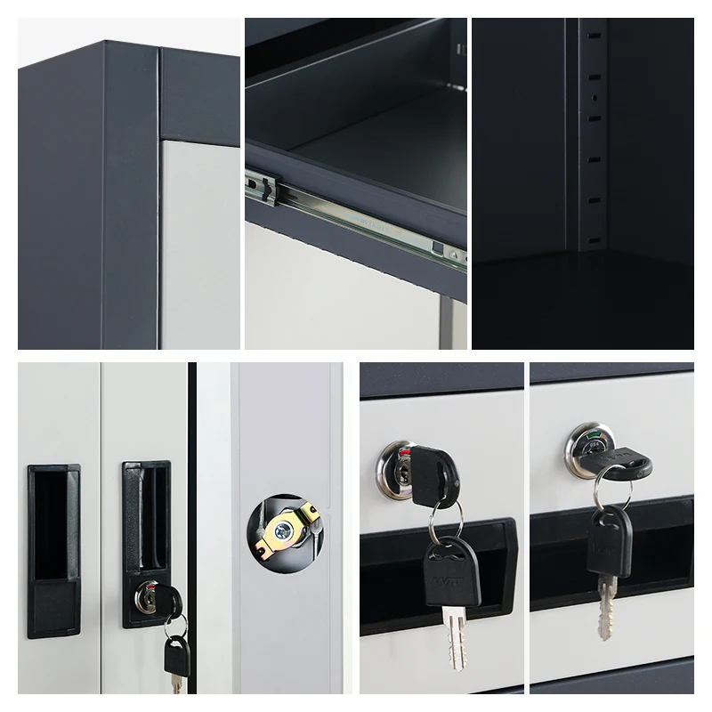 Modern design metal glass door steel file drawer cabinet furniture