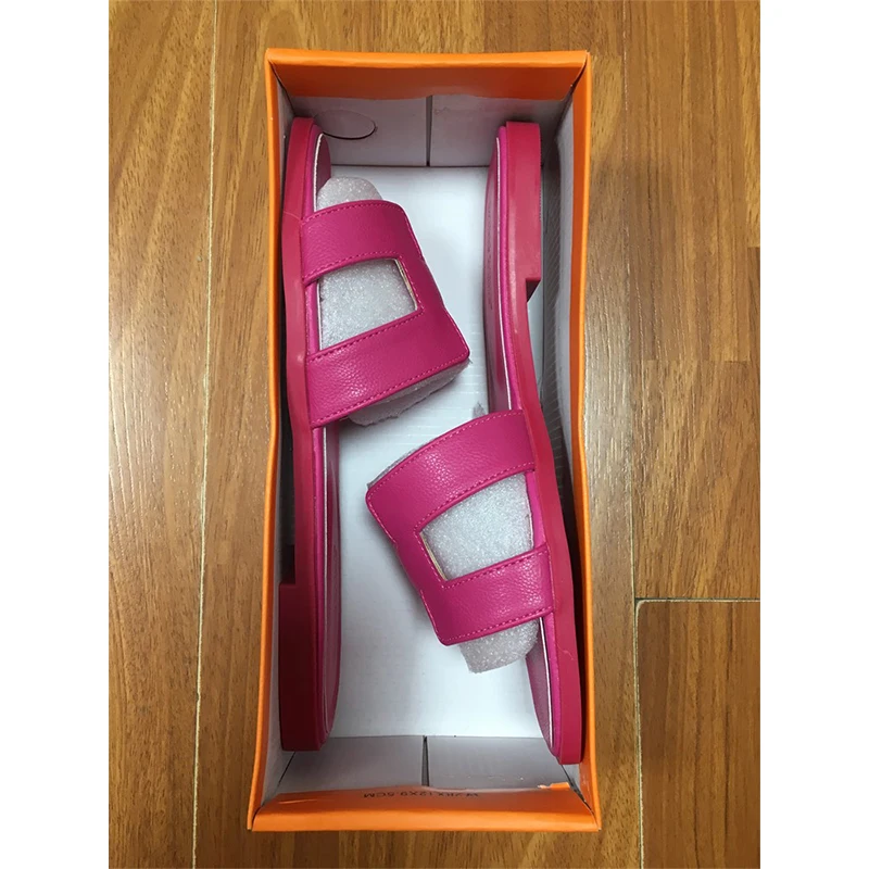 2025 High Quality Women Flat Slippers Female Fashion Babouches Leather Sandals Slippers Outdoor Ladies Slides Slippers