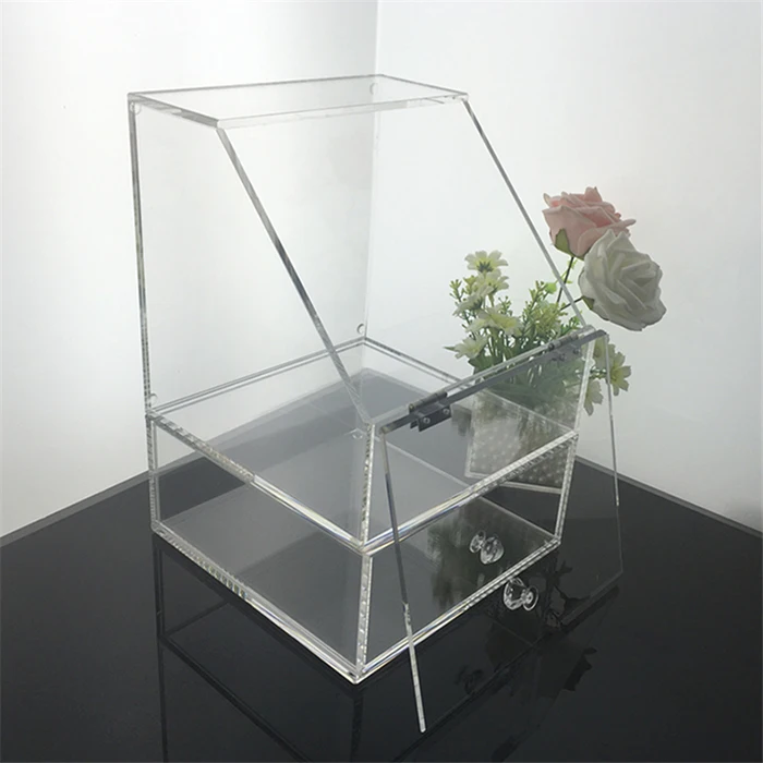 Luxury Dustproof Clear Acrylic Makeup Cosmetic Storage Organizer with Drawer