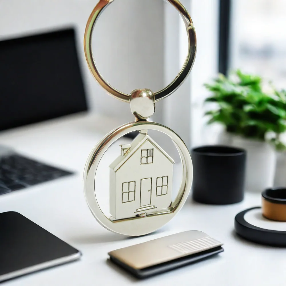 Wholesale laser engraving logo business gift keychains souvenir key chain metal rotating blank keychains for vehicles