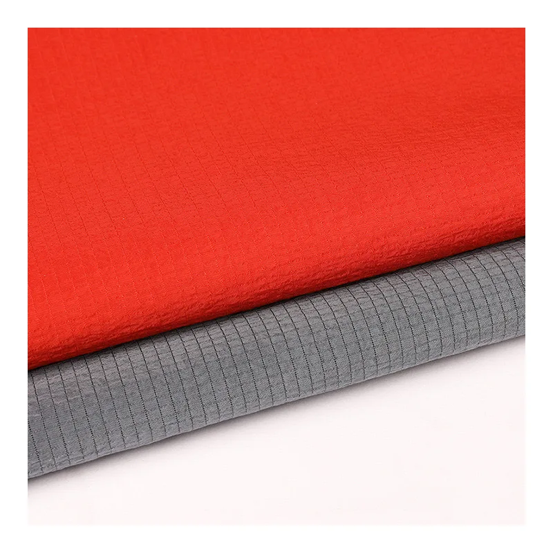 Factory Direct Ripstop 40D Checker Wrinkled 100% Nylon Fabric for Casual Fashion Jacket Windbreaker