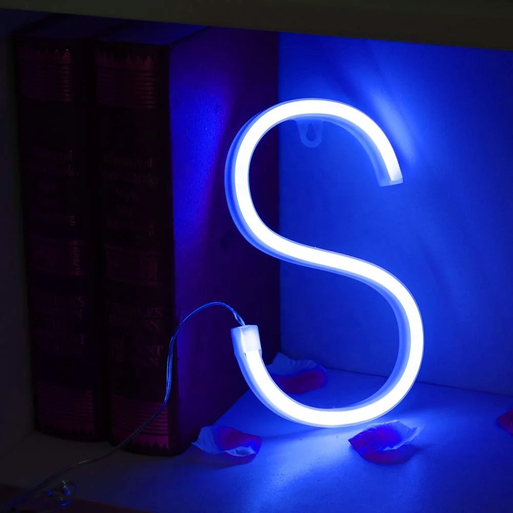 Wall Table hanging decoration alphabetical letter numbers pink/blue/purple/warm white/white/red available led neon sign