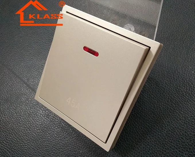 Modern 220V Air Conditioner 45A Electric Power Wall Switch 20A DP Water Heater Control Switch With Neon