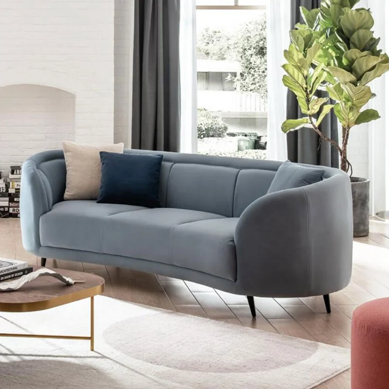 Modern luxury fashion living room cloth sofa durable furniture three person leather sofa