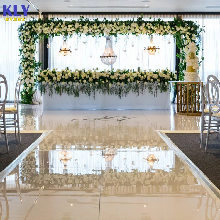 Portable White Wooden Dance Floor Out Wedding Stage Floor For Wedding Party Decoration