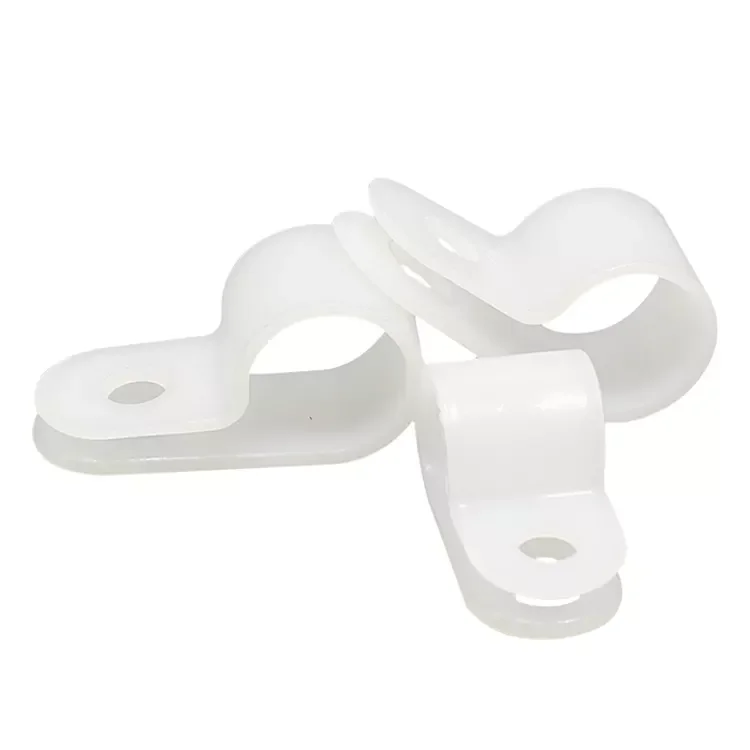 Wholesale White Plastic Cable Holder Wire Fixing Clips Cover plastic R type wire clamp thick cable clips clamp 100PCS