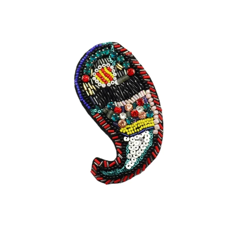 OEM Sew On Patch Rhinestone Luxury Embroidery Patch Large Embroidery Patches