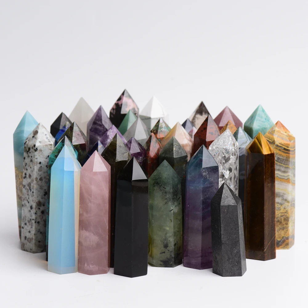 Натуральный высококачественный исцеляющий Кристалл башня палочка флюорит розовый кварц аметист кристалл точки