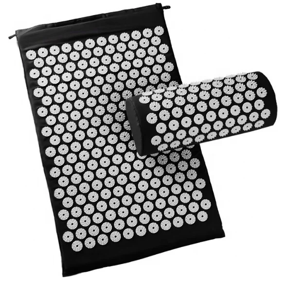 Folding eco friendly massage organic yoga acupressure mat for back and neck pain relief