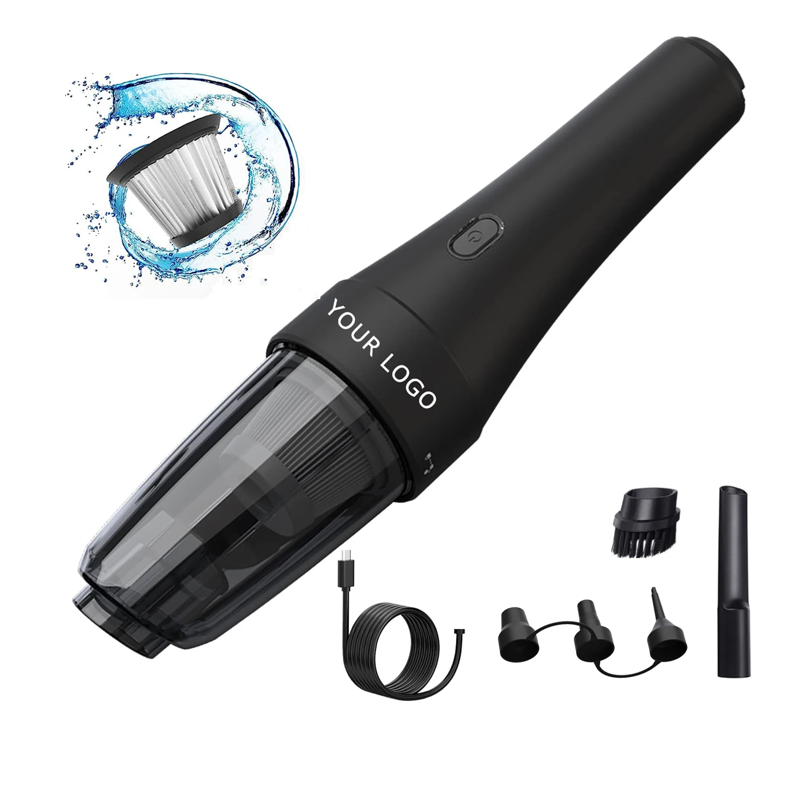 Handheld Car Vacuum Cleaner Inflator Tire Pressure Gauge 4 in 1 lurking hand vehicle vacuum car hoover mini car vacuum led light