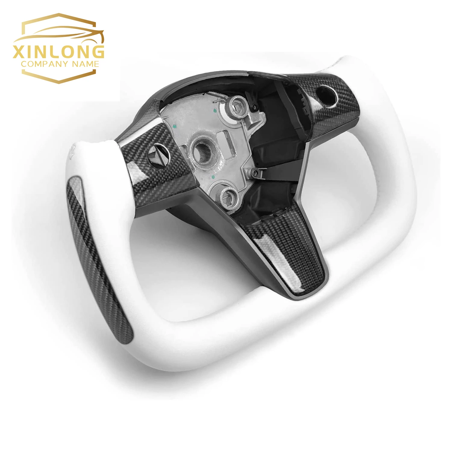Customized Car Yoke Steering Wheel High-Quality Carbon Fiber Steering Wheel For Tesla Modified Steering Wheel
