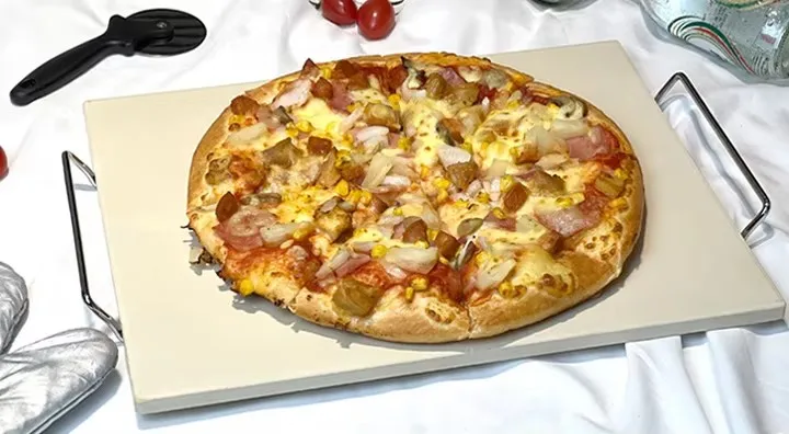 17-piece Large Pizza Stone Set Thermal Shock Resistant Cordierite Pizza Stone With Handle Rack