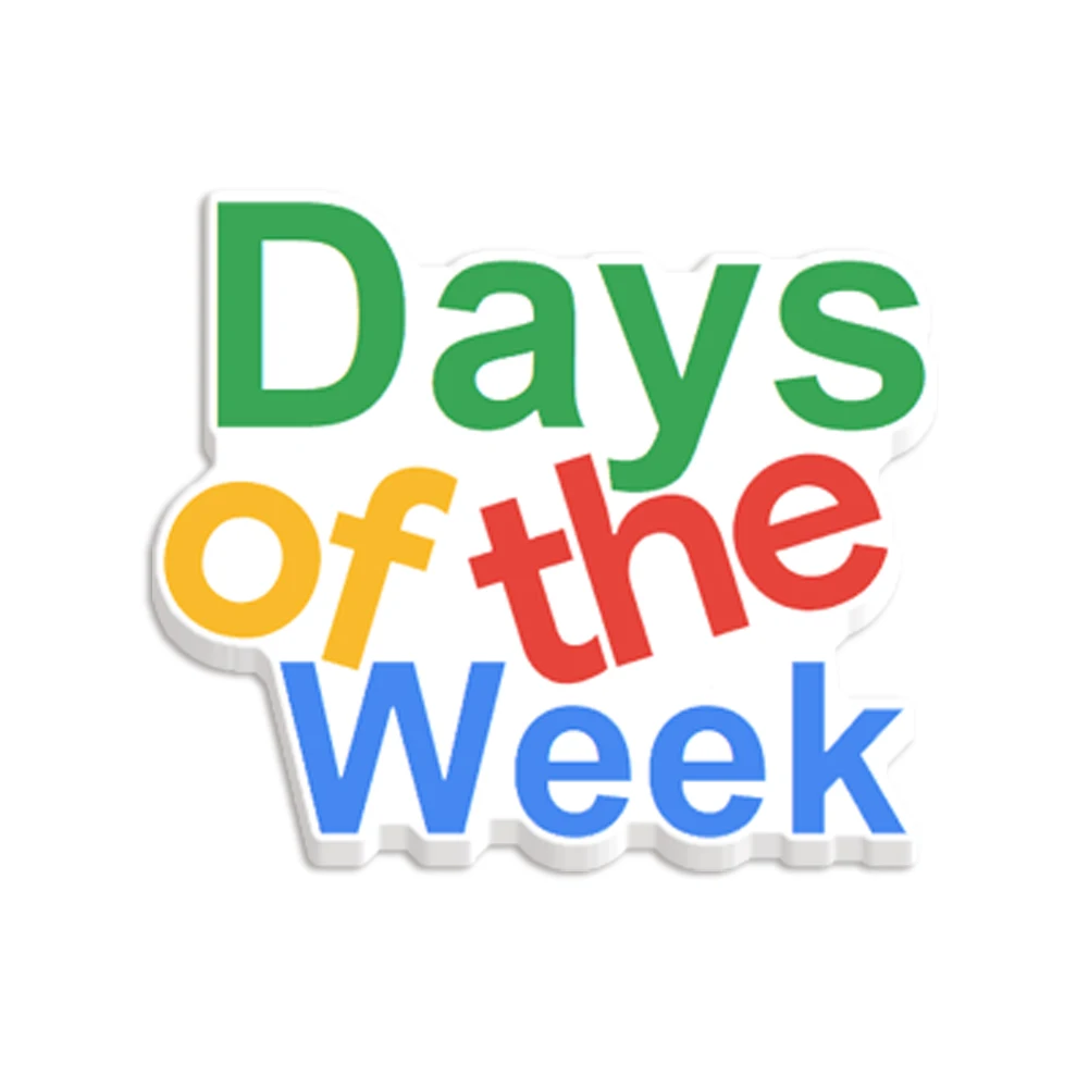 Days Of The Week Resin Planar Cards Acrylic Cabochon Craft For DIY Materials
