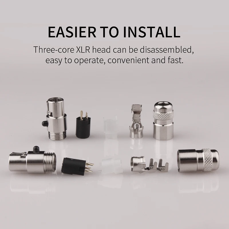 High quality Mini XLR 3 Pin  Female Plug XLR Audio Microphone Connector MIC for Cable Soldering Straight Adapter