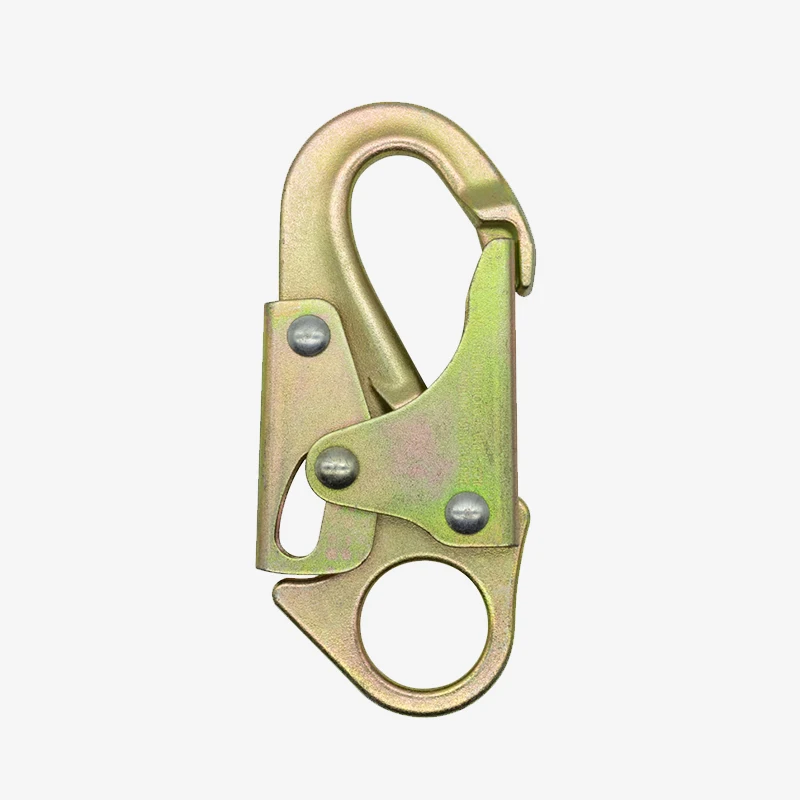 JENSAN Custom High Quality 23KN Safety Snap Hook Steel Double Lock Forge Snap Hook Climbing Carabiner for Protection