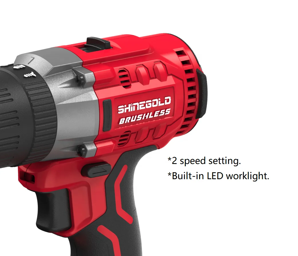 20V Brushless Double Speed Impact Drill Power Tools Drill Machines With Variable Speed Switch
