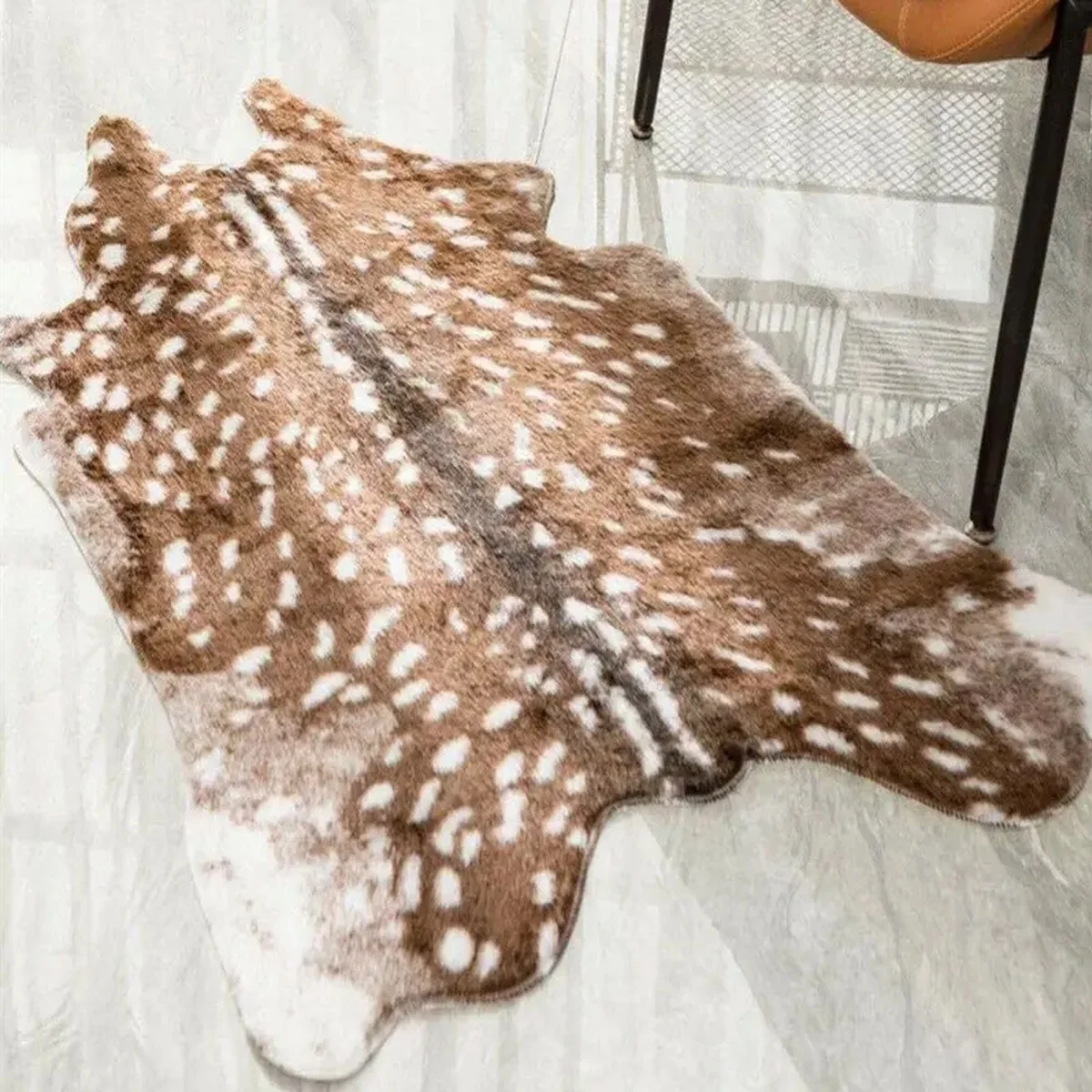 1pc Sika deer carpet  artificial tiger skin anti-slip mat for home decoration animal carpet carpet